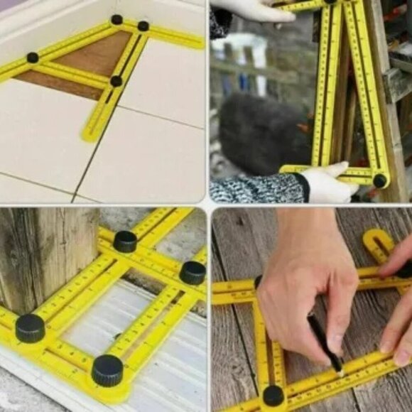 Haus Bell Measuring Layout Tools Multi-Angle Template Ruler Yellow 2-Pack New - Picture 12 of 12